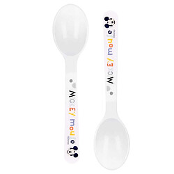 Mickey Minnie Mickey Mouse Pack de 2 Cuillères pour Bébé avec Étui de Rangement Mickey Blanc