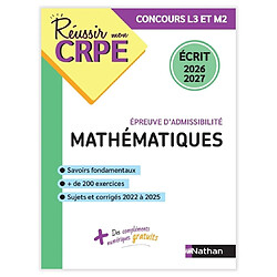 Mathématiques, épreuve d'admissibilité : concours L3 et M2 : écrit 2026-2027