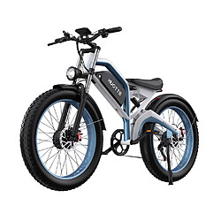 Duotts N26 Vélo électrique - 750W*2 48V20AH 26*4.0 - Blanc Bleu