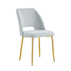 Homy France Lot de chaises AVA Gold Tissu Serge Gris