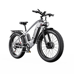 Duotts F26 Vélo Électrique - 750W*2 48V 20Ah - Blanc argenté