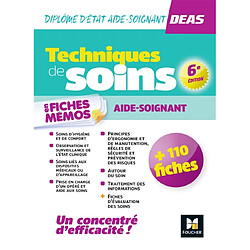 Techniques de soins en fiches mémos : DEAS, diplôme d'Etat d'aide-soignant