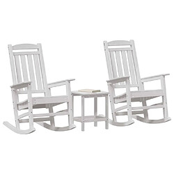 Avis vidaXL Chaise à bascule 3 pcs Blanc Polyéthylène