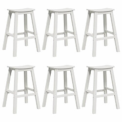 vidaXL Ensemble de bar de jardin 6 pcs Blanc HDPE