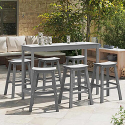 vidaXL Ensemble de bar de jardin 6 pcs Gris clair HDPE