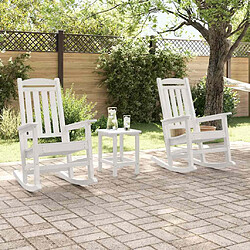 Avis vidaXL Chaise à bascule 2 pcs Blanc 92 x 70 x 108 cm Polyéthylène