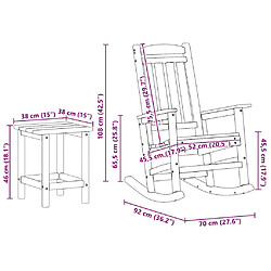 vidaXL Chaise à bascule 3 pcs Blanc Polyéthylène pas cher