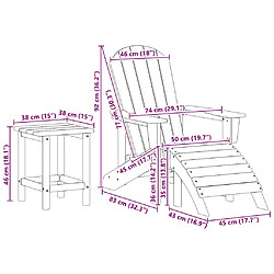 vidaXL Chaise de jardin 3 pcs Blanc Polyéthylène pas cher