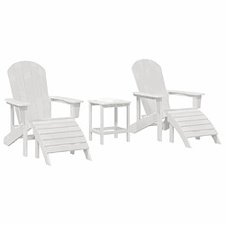 Avis vidaXL Chaise de jardin 3 pcs Blanc Polyéthylène