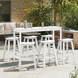 vidaXL Ensemble de bar de jardin 6 pcs Blanc HDPE