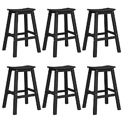 vidaXL Ensemble de bar de jardin 6 pcs Noir HDPE