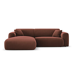 Cosmopolitan Design Canapé d'angle gauche "Nolio" 4 places en velours cuir