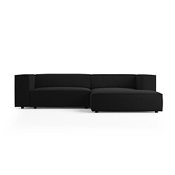 Cosmopolitan Design Canapé d'angle droit "Arendal" 3 places en velours noir