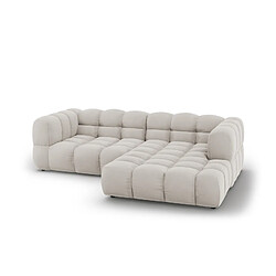 Acheter Cosmopolitan Design Canapé d'angle droit modulable "Sky" 3 places en velours beige clair