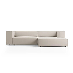 Cosmopolitan Design Canapé d'angle droit "Arendal" 3 places en velours écru