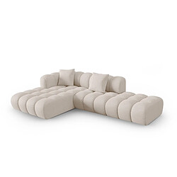 CXL by Christian Lacroix Canapé d'angle gauche modulable "Clotilde" 4 places en tissu structurel beige