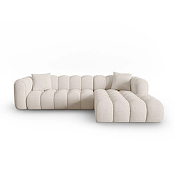 CXL by Christian Lacroix Canapé d'angle droit modulable "Elise" 4 places en tissu structurel beige