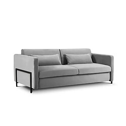 CXL by Christian Lacroix Canapé convertible "Yanis" 3 places en velours gris