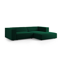 Cosmopolitan Design Canapé d'angle droit "Arendal" 3 places en velours vert bouteille