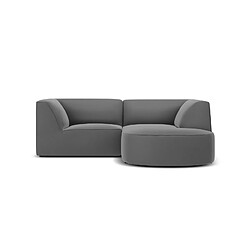 CXL by Christian Lacroix Canapé d'angle droit "Charles" 3 places en velours gris foncé