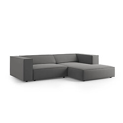 Cosmopolitan Design Canapé d'angle droit "Arendal" 3 places en velours ciment