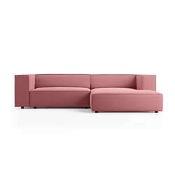 Cosmopolitan Design Canapé d'angle droit "Arendal" 3 places en velours saumon