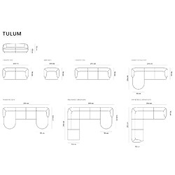 Acheter Cosmopolitan Design Canapé d'angle gauche "Tulum" 4 places en velours beige clair