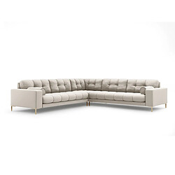Cosmopolitan Design Canapé d'angle symétrique "Bali" 6 places en tissu structurel beige