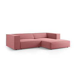 Cosmopolitan Design Canapé d'angle droit "Arendal" 3 places en velours saumon