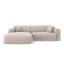 Cosmopolitan Design Canapé d'angle gauche "Nolio" 4 places en chenille beige