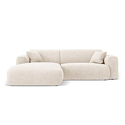 Cosmopolitan Design Canapé d'angle gauche "Nolio" 4 places en chenille beige clair