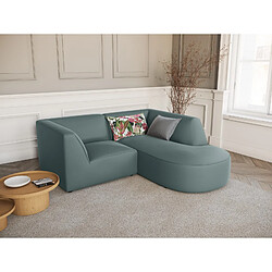 CXL by Christian Lacroix Canapé d'angle droit "Charles" 3 places en velours menthe