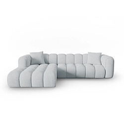 CXL by Christian Lacroix Canapé d'angle gauche modulable "Elise" 4 places en tissu structurel gris clair
