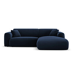 Cosmopolitan Design Canapé d'angle droit "Nolio" 4 places en velours bleu roi