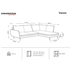Acheter Cosmopolitan Design Canapé d'angle droit "Vienna" 6 places en velours bleu roi