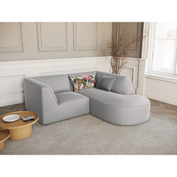 CXL by Christian Lacroix Canapé d'angle droit "Charles" 3 places en velours gris clair