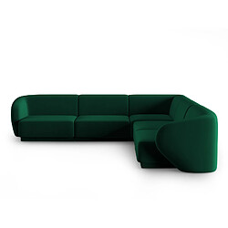 CXL by Christian Lacroix Canapé d'angle modulable symétrique "Lionel" 6 places en velours vert bouteille