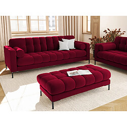 Cosmopolitan Design Canapé "Bali" 3 places en velours rouge