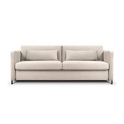 CXL by Christian Lacroix Canapé convertible "Yanis" 3 places en velours beige