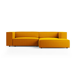 Cosmopolitan Design Canapé d'angle droit "Arendal" 3 places en velours jaune