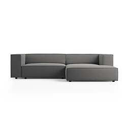 Cosmopolitan Design Canapé d'angle droit "Arendal" 3 places en velours ciment