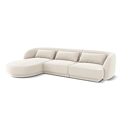 Avis Cosmopolitan Design Canapé d'angle gauche "Tulum" 4 places en velours beige clair