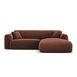 Cosmopolitan Design Canapé d'angle droit "Nolio" 4 places en velours cuir
