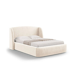 CXL by Christian Lacroix Lit coffre avec tête de lit "Aude" 140x200cm en velours beige clair