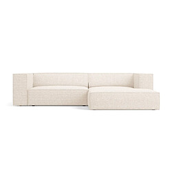 Cosmopolitan Design Canapé d'angle droit "Arendal" 3 places en chenille beige clair