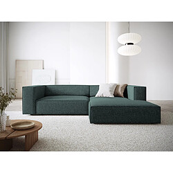 Cosmopolitan Design Canapé d'angle droit "Arendal" 3 places en chenille pétrole