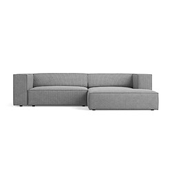 Cosmopolitan Design Canapé d'angle droit "Arendal" 3 places en chenille avec un effet côtelé gris foncé