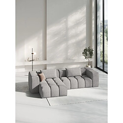 CXL by Christian Lacroix Canapé d'angle gauche modulable "Lorella" 3 places en tissu structurel beige foncé