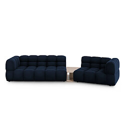 Cosmopolitan design canapé droit modulable Sky 3 places - Bleu roi Canapé droit modulable - velours - style moderne - mousse polyuréthane - tissu résistant