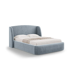 CXL by Christian Lacroix Lit coffre avec tête de lit "Aude" 160x200cm en velours bleu clair